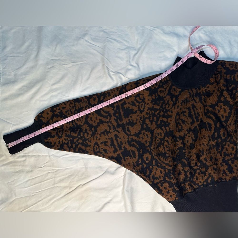 Vintage 80s Jaeger Batwing Wool Sweater Bold Jacquard Knit Great Britain EUC S/M - Picture 7 of 8